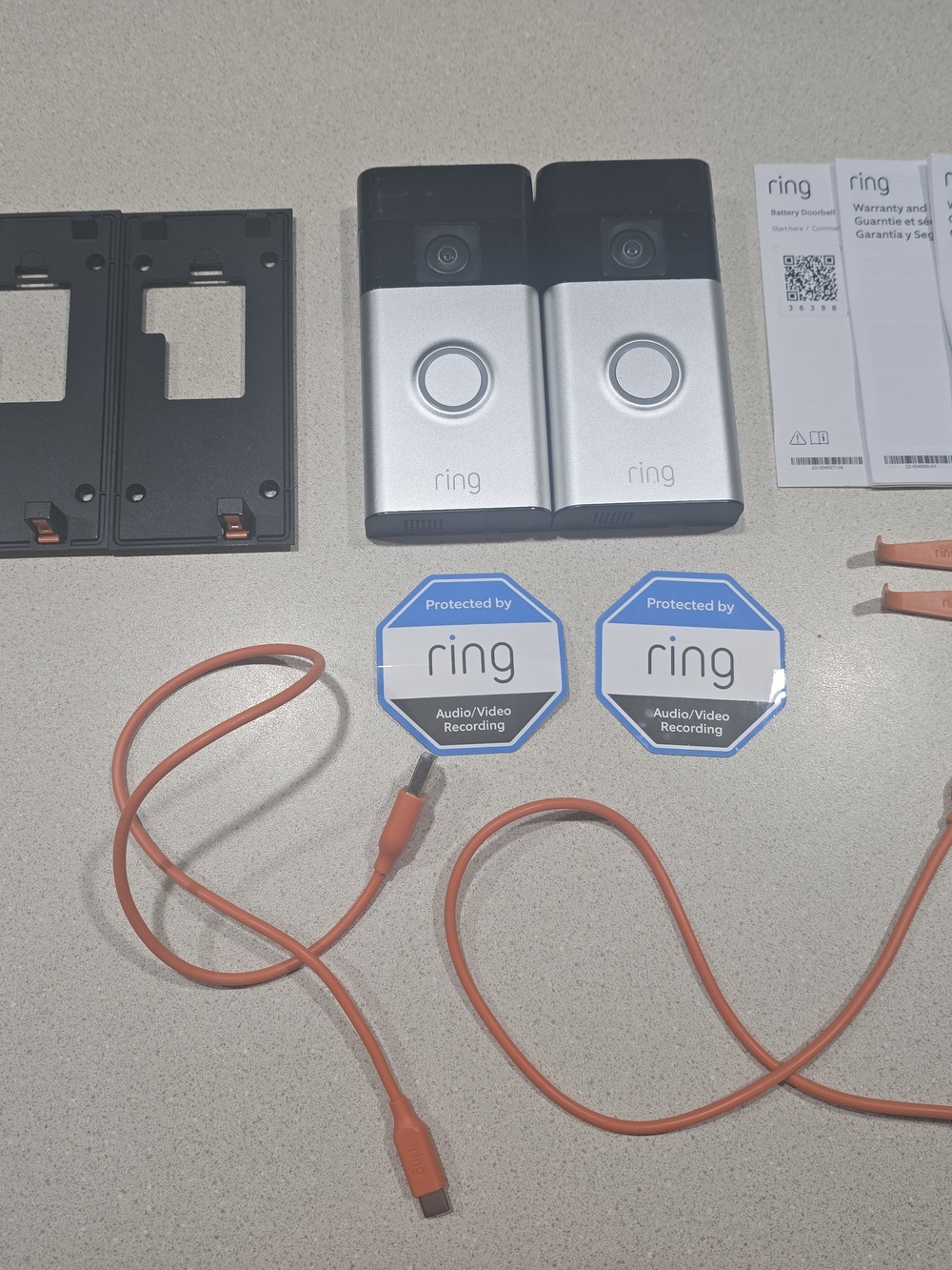 Ring Video Doorbell (Two Units) in Silver and Black